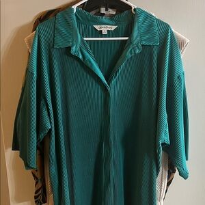 DAVI & DANI Teal Button Down Shirt